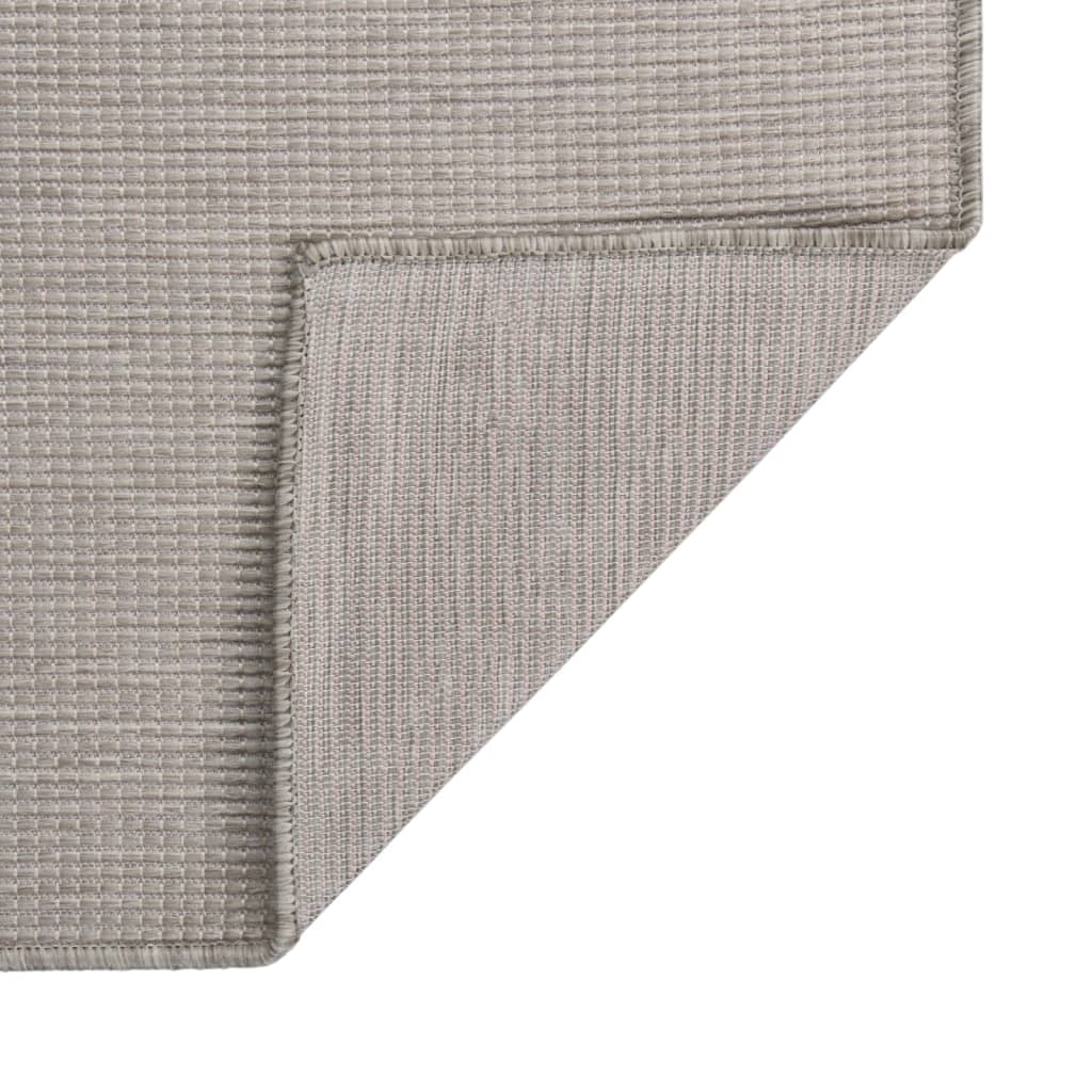 vidaXL Covor de exterior, gri taupe, 140x200 cm, țesătură plată vidaXL Covor de exterior, gri taupe, 140x200 cm, țesătură plată