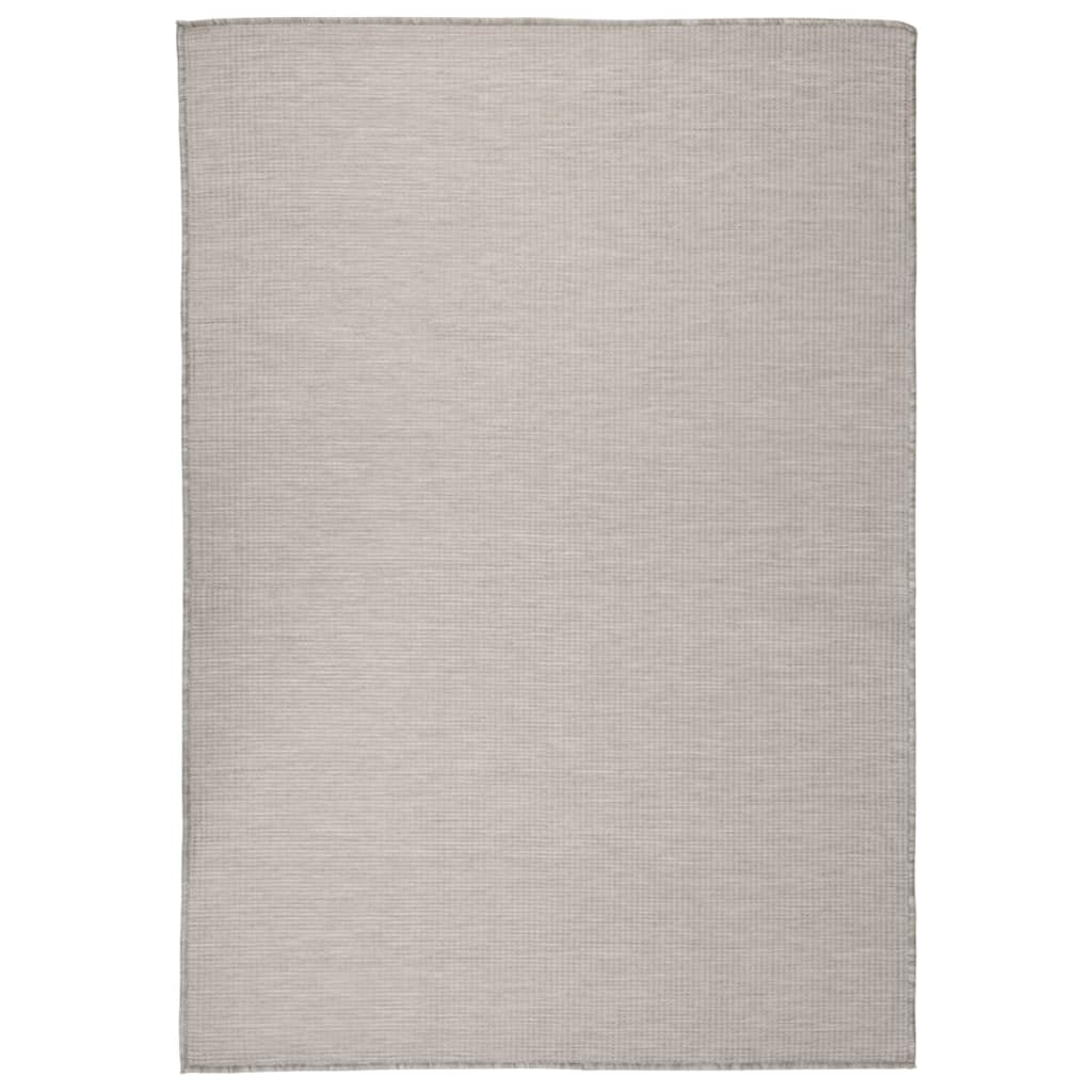 vidaXL Covor de exterior, gri taupe, 140x200 cm, țesătură plată vidaXL Covor de exterior, gri taupe, 140x200 cm, țesătură plată