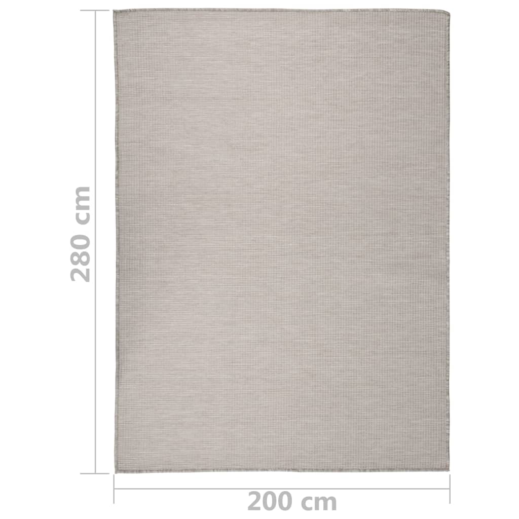 vidaXL Covor de exterior, gri taupe, 200x280 cm, țesătură plată vidaXL Covor de exterior, gri taupe, 200x280 cm, țesătură plată