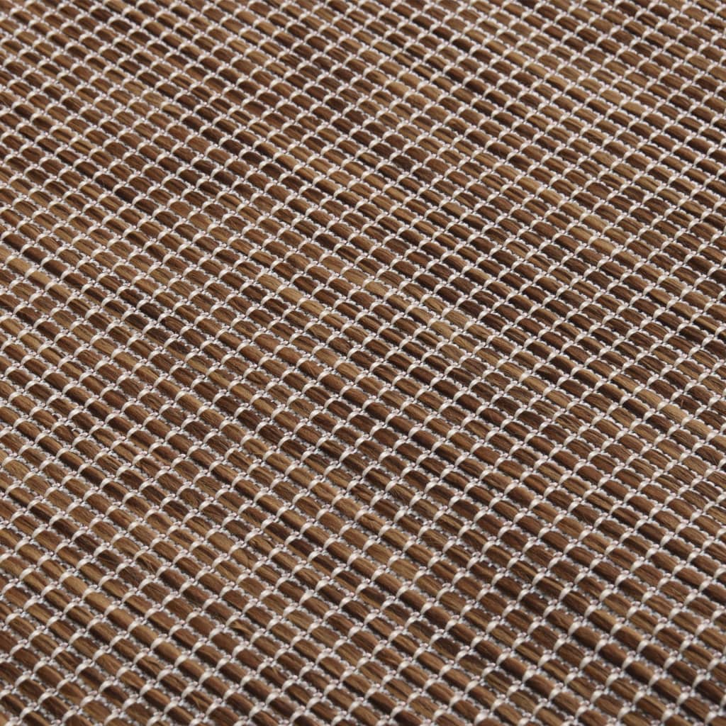 vidaXL Covor de exterior, maro, 140x200 cm, țesătură plată vidaXL Covor de exterior, maro, 140x200 cm, țesătură plată