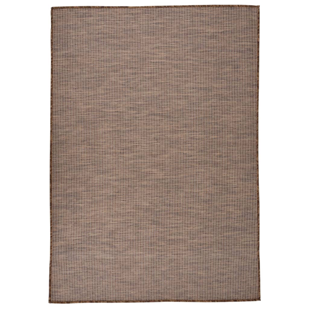 vidaXL Covor de exterior, maro, 160x230 cm, țesătură plată vidaXL Covor de exterior, maro, 160x230 cm, țesătură plată