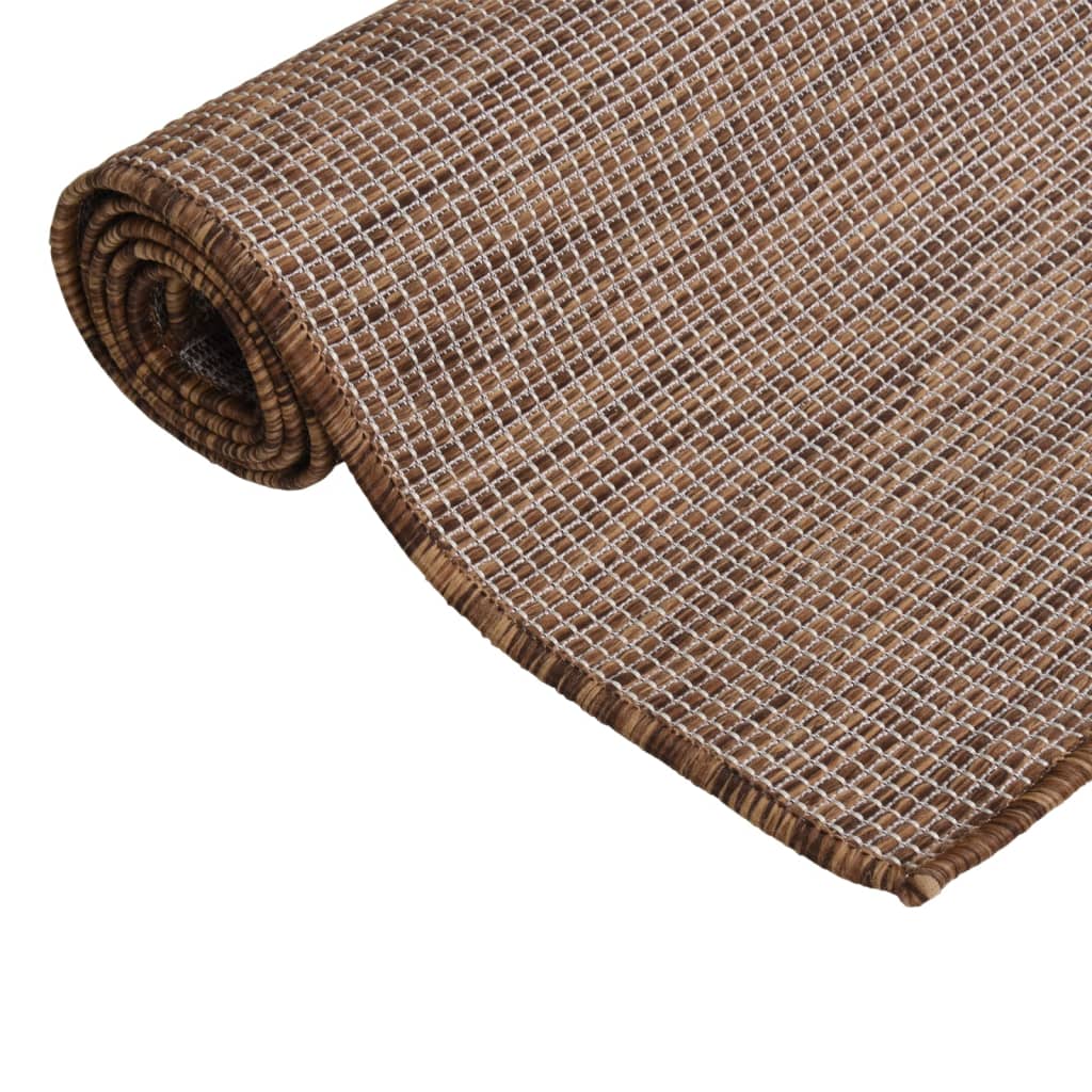 vidaXL Covor de exterior, maro, 200x280 cm, țesătură plată vidaXL Covor de exterior, maro, 200x280 cm, țesătură plată