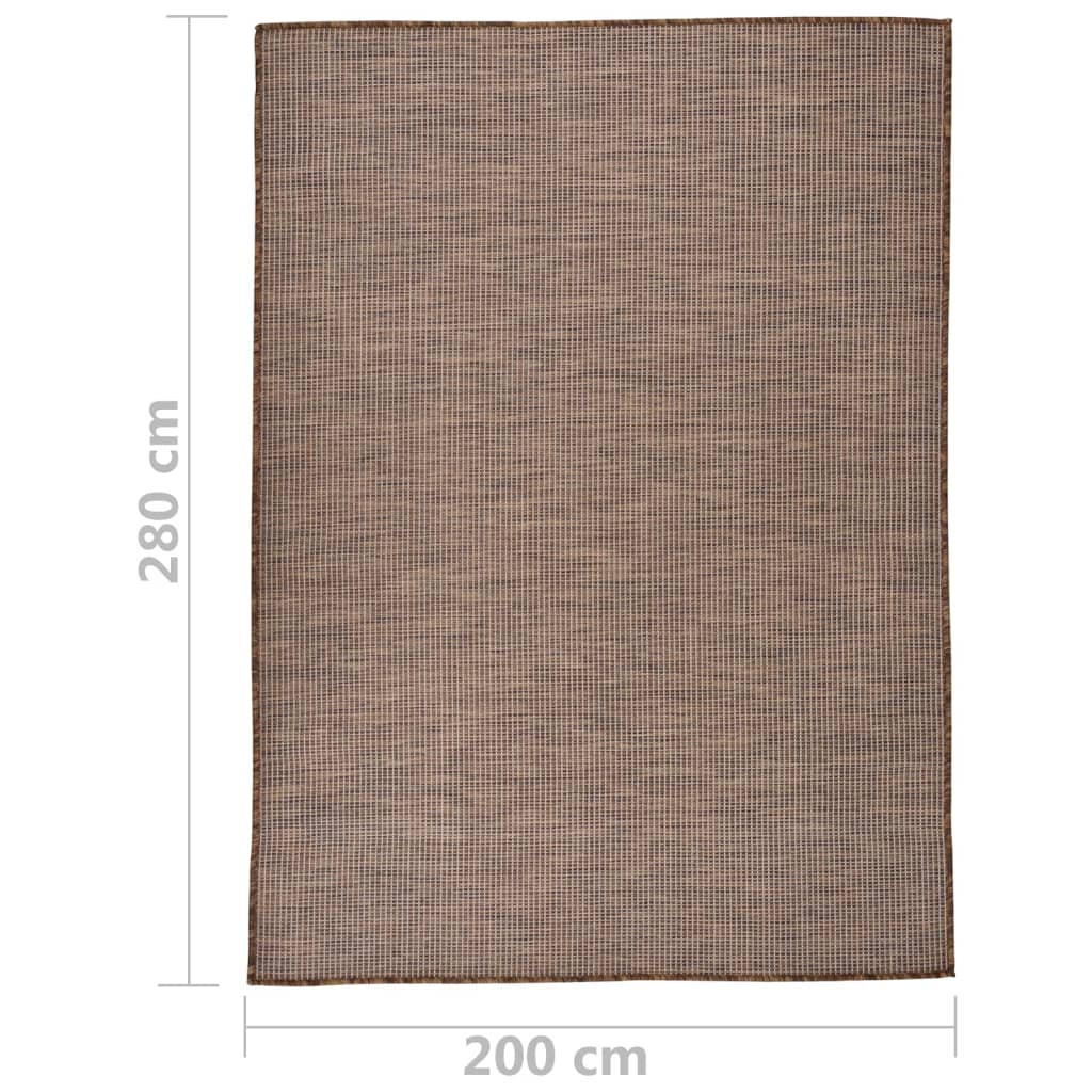 vidaXL Covor de exterior, maro, 200x280 cm, țesătură plată vidaXL Covor de exterior, maro, 200x280 cm, țesătură plată