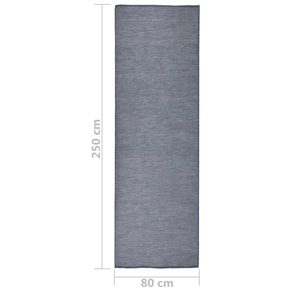 vidaXL Covor de exterior, albastru, 80x250 cm, țesătură plată vidaXL Covor de exterior, albastru, 80x250 cm, țesătură plată