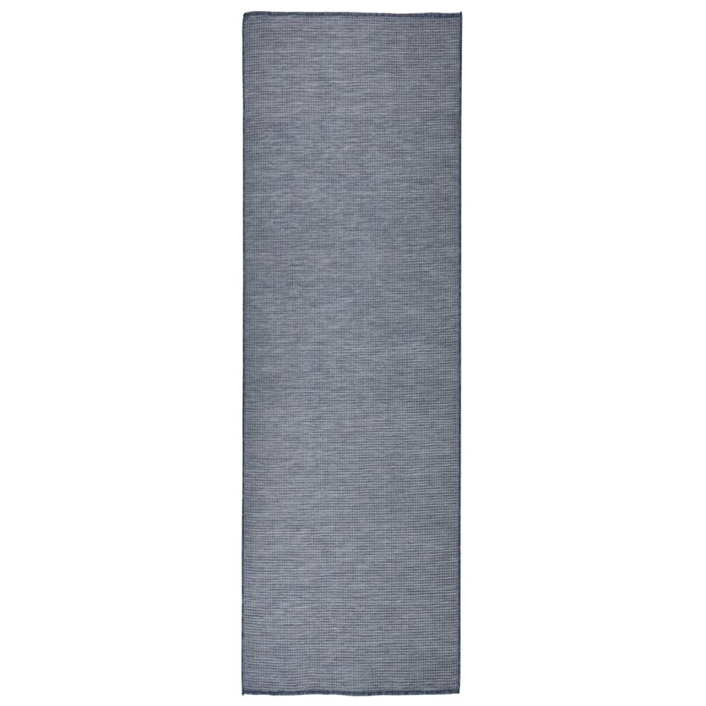 vidaXL Covor de exterior, albastru, 80x250 cm, țesătură plată vidaXL Covor de exterior, albastru, 80x250 cm, țesătură plată