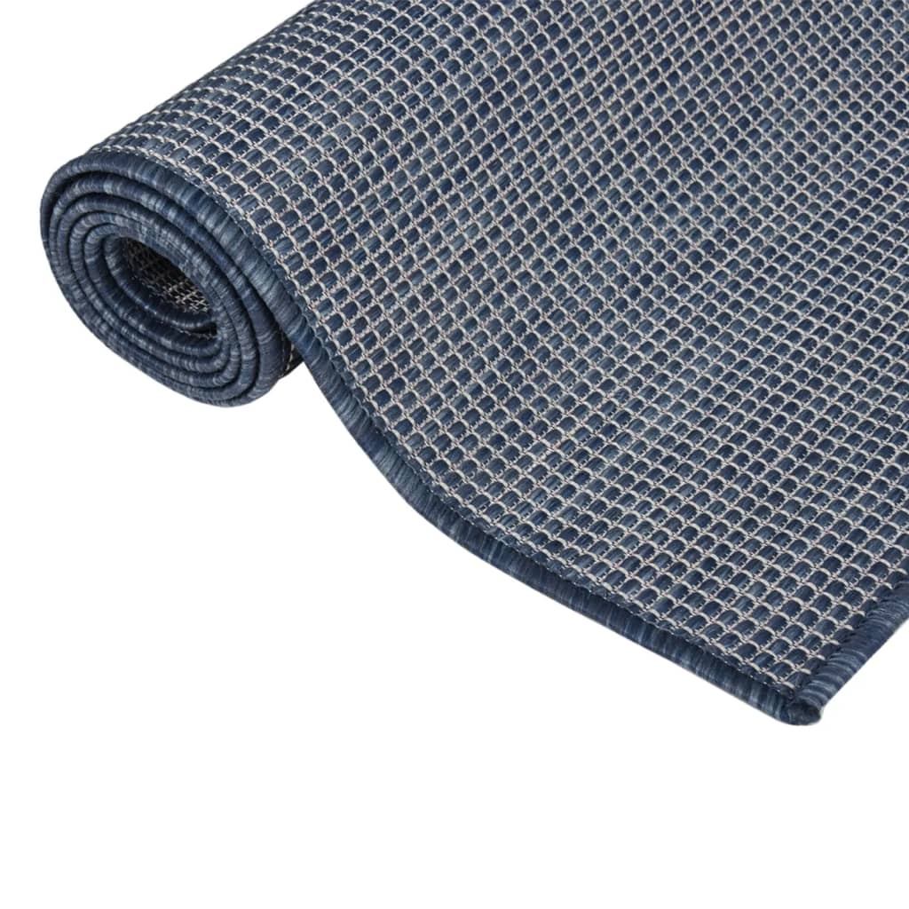vidaXL Covor de exterior, albastru, 120x170 cm, țesătură plată vidaXL Covor de exterior, albastru, 120x170 cm, țesătură plată