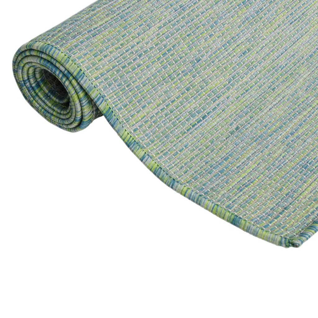 vidaXL Covor de exterior, turcoaz, 80x250 cm, țesătură plată vidaXL Covor de exterior, turcoaz, 80x250 cm, țesătură plată