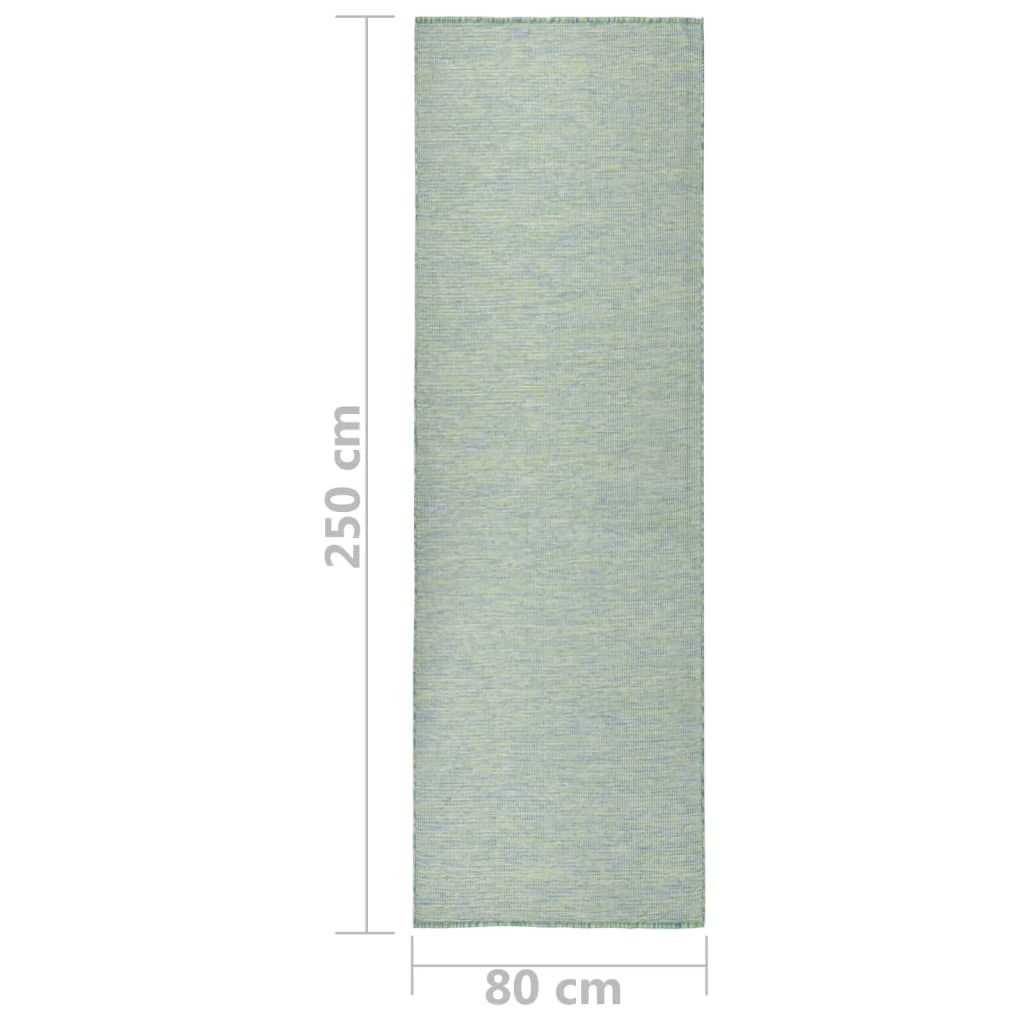 vidaXL Covor de exterior, turcoaz, 80x250 cm, țesătură plată vidaXL Covor de exterior, turcoaz, 80x250 cm, țesătură plată