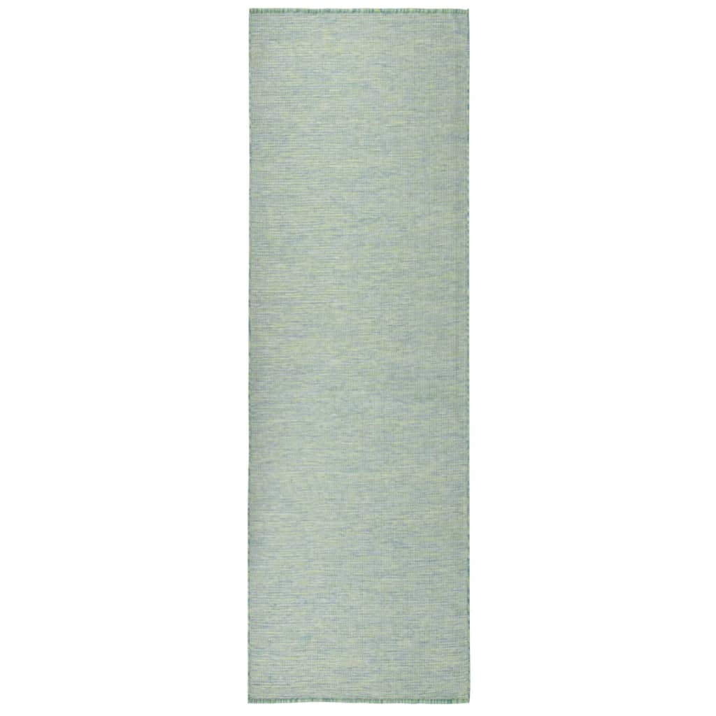 vidaXL Covor de exterior, turcoaz, 80x250 cm, țesătură plată vidaXL Covor de exterior, turcoaz, 80x250 cm, țesătură plată