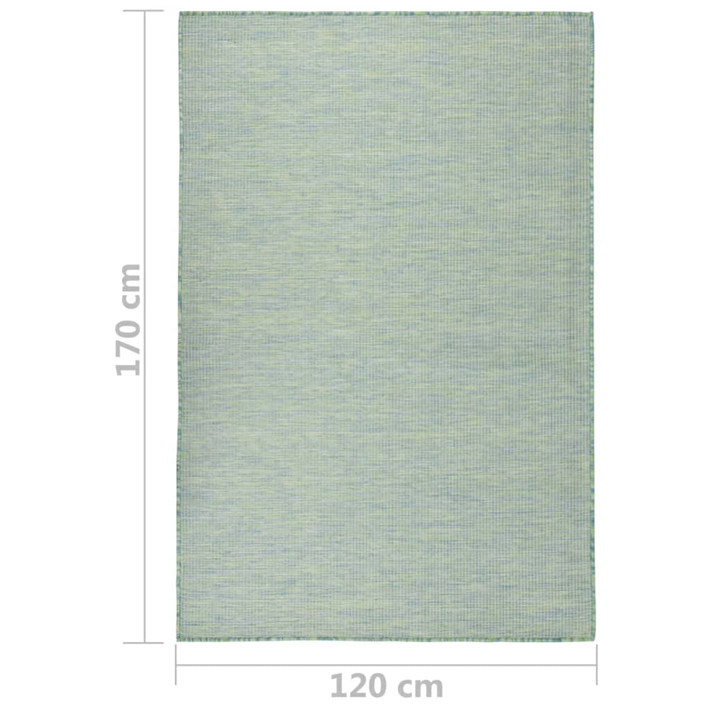 vidaXL Covor de exterior, turcoaz, 120x170 cm, țesătură plată vidaXL Covor de exterior, turcoaz, 120x170 cm, țesătură plată
