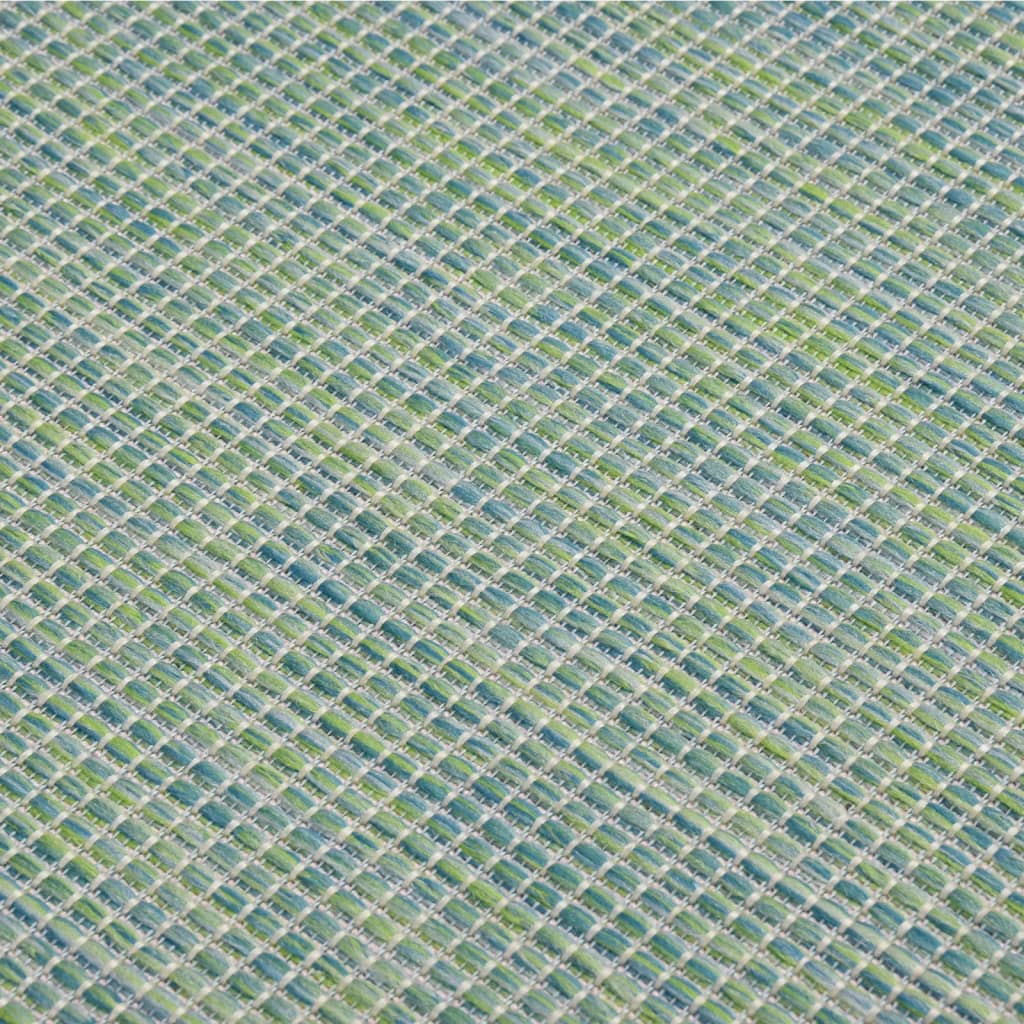 vidaXL Covor de exterior, turcoaz, 140x200 cm, țesătură plată vidaXL Covor de exterior, turcoaz, 140x200 cm, țesătură plată