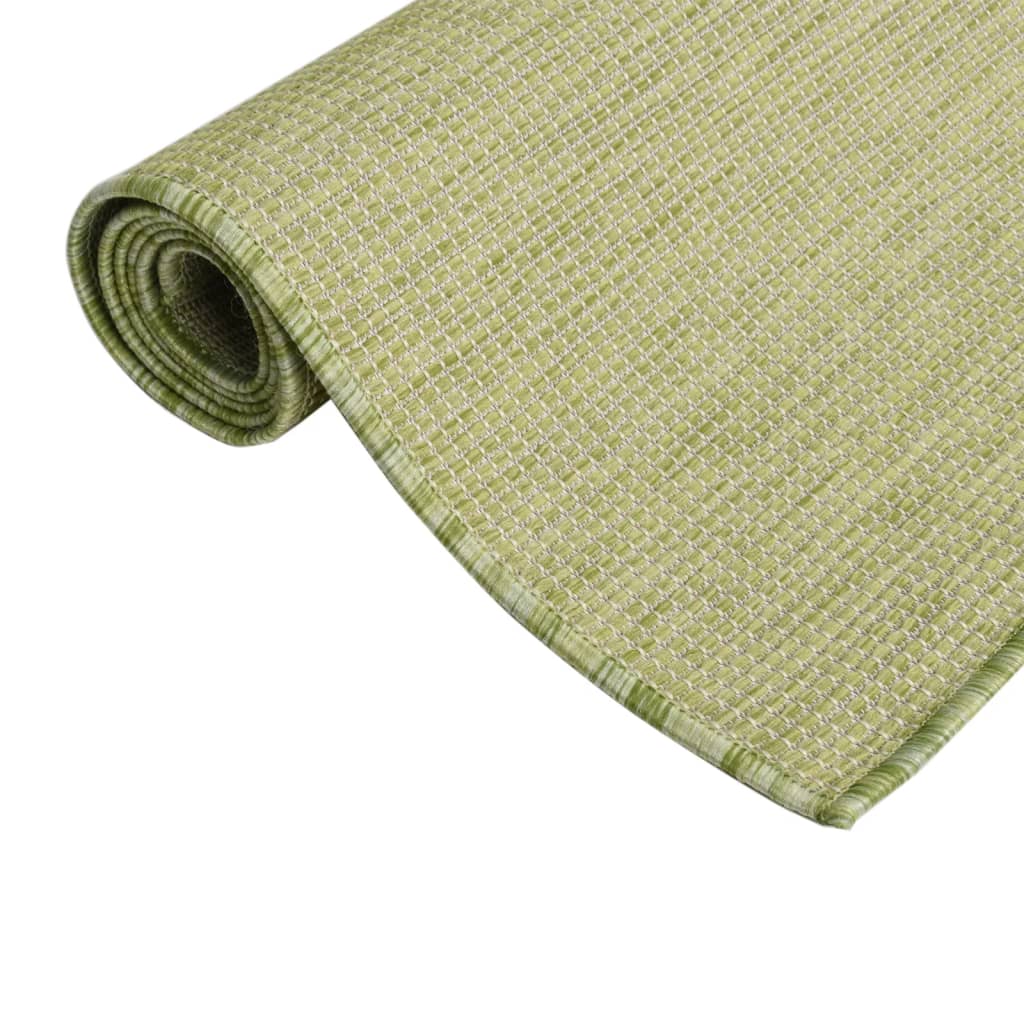 vidaXL Covor de exterior, verde, 140x200 cm, țesătură plată vidaXL Covor de exterior, verde, 140x200 cm, țesătură plată