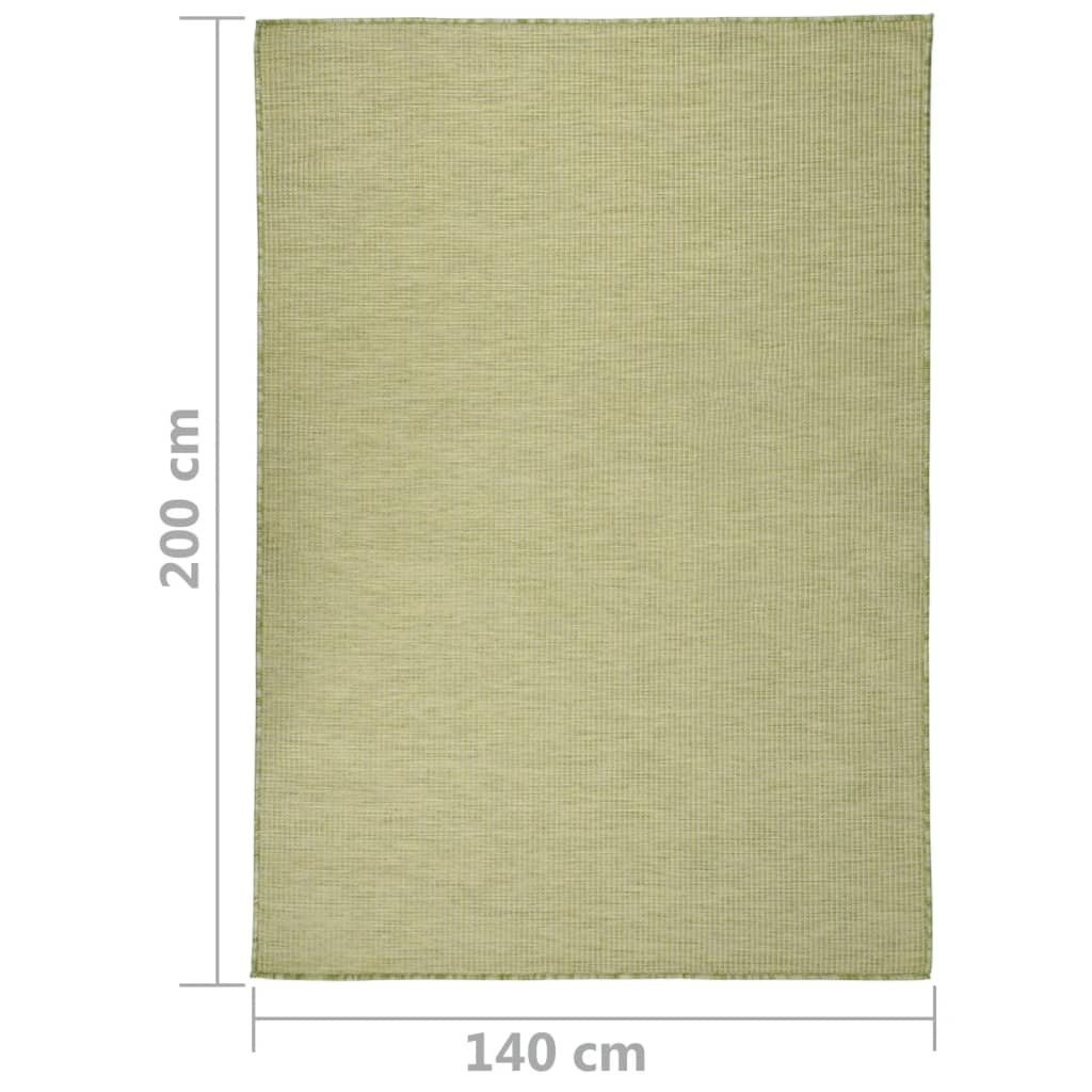 vidaXL Covor de exterior, verde, 140x200 cm, țesătură plată vidaXL Covor de exterior, verde, 140x200 cm, țesătură plată