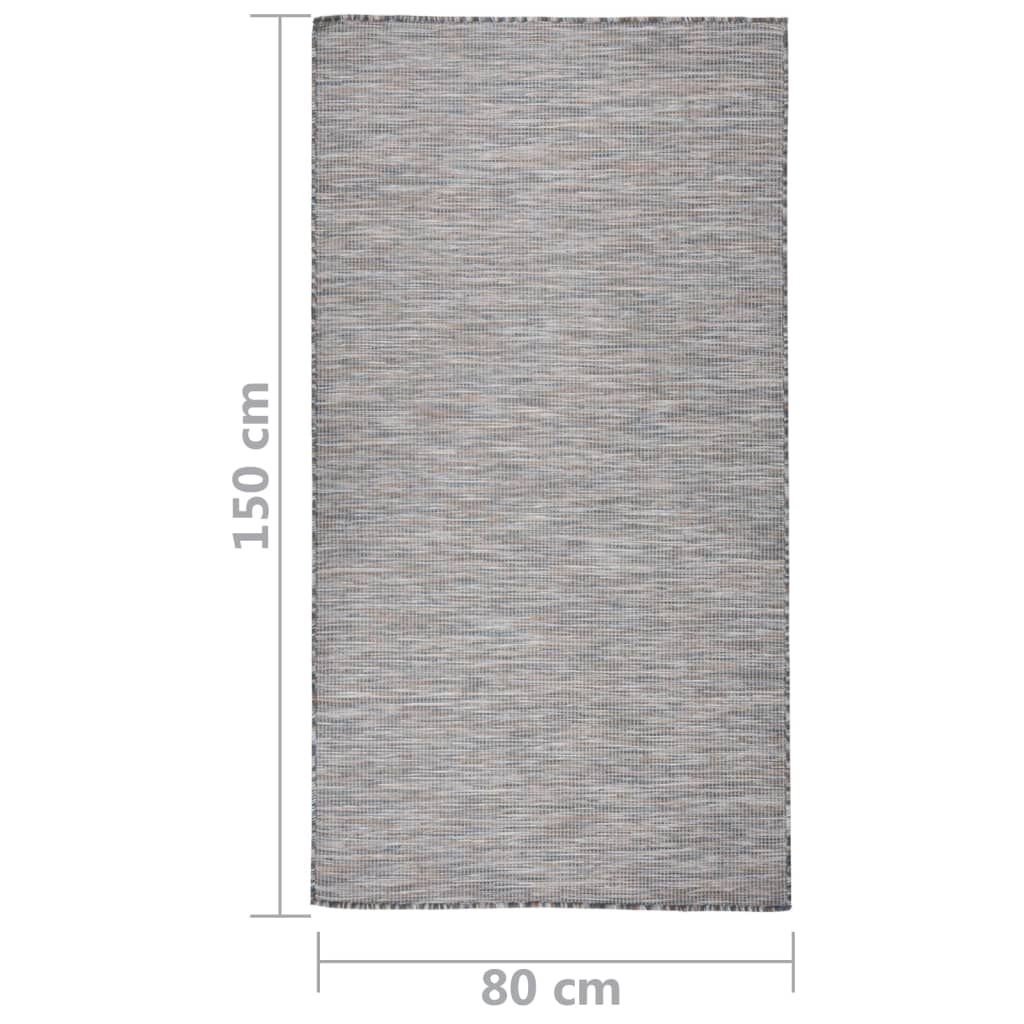 vidaXL Covor de exterior, maro şi albastru, 80x150 cm, țesătură plată vidaXL Covor de exterior, maro şi albastru, 80x150 cm, țesătură plată