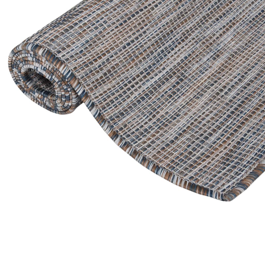 vidaXL Covor de exterior, maro şi albastru, 80x250 cm, țesătură plată vidaXL Covor de exterior, maro şi albastru, 80x250 cm, țesătură plată