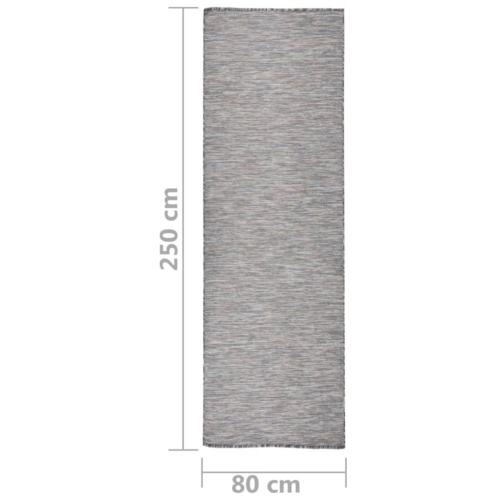 vidaXL Covor de exterior, maro şi albastru, 80x250 cm, țesătură plată vidaXL Covor de exterior, maro şi albastru, 80x250 cm, țesătură plată