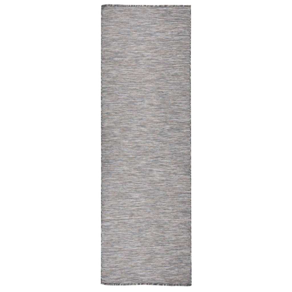 vidaXL Covor de exterior, maro şi albastru, 80x250 cm, țesătură plată vidaXL Covor de exterior, maro şi albastru, 80x250 cm, țesătură plată