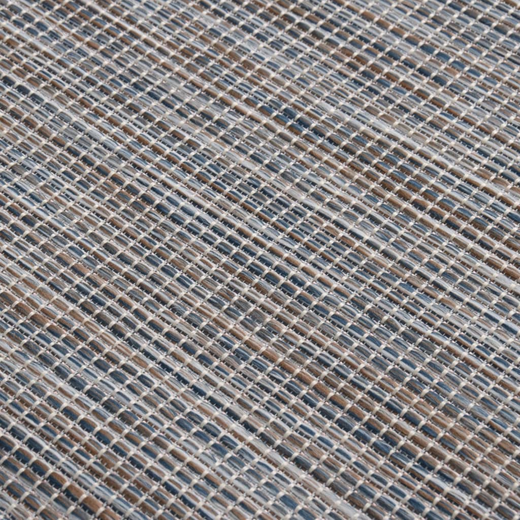 vidaXL Covor de exterior, maro şi albastru, 120x170 cm, țesătură plată vidaXL Covor de exterior, maro şi albastru, 120x170 cm, țesătură plată