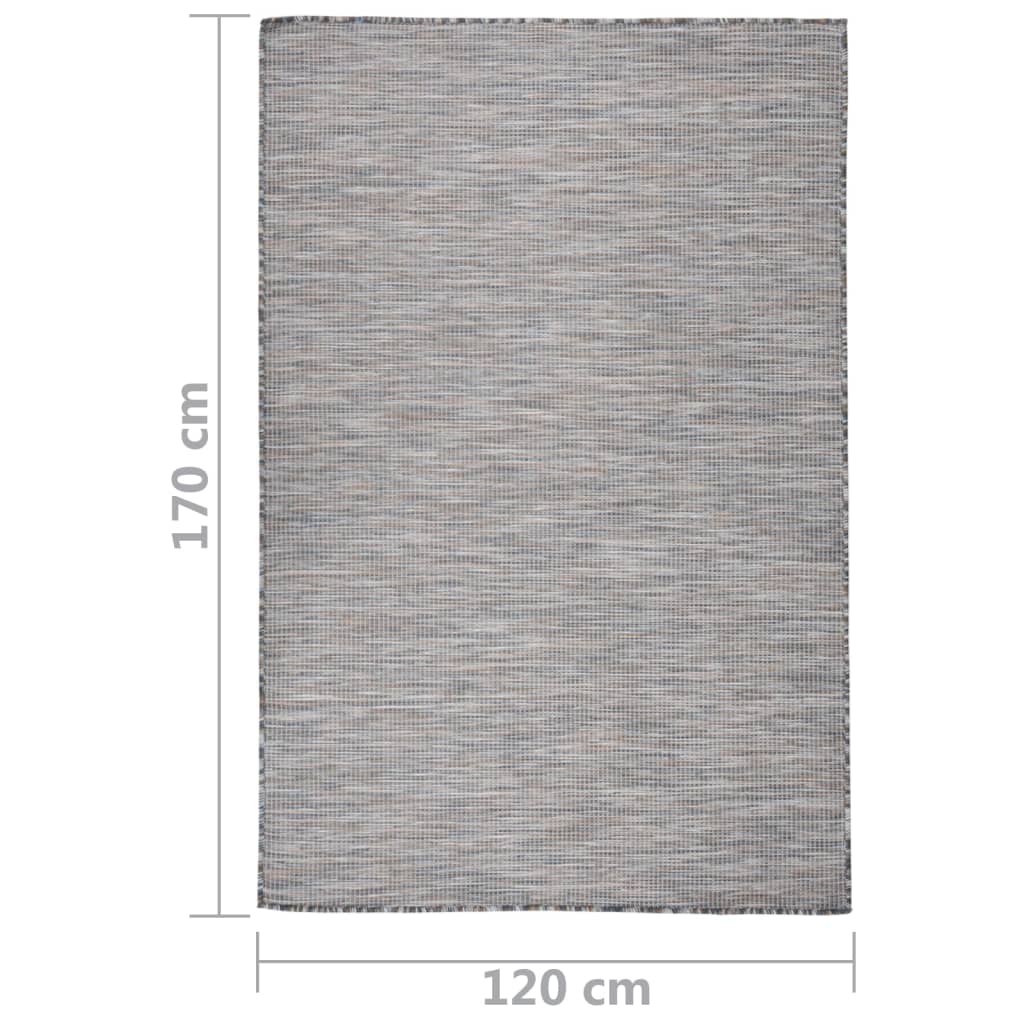 vidaXL Covor de exterior, maro şi albastru, 120x170 cm, țesătură plată vidaXL Covor de exterior, maro şi albastru, 120x170 cm, țesătură plată