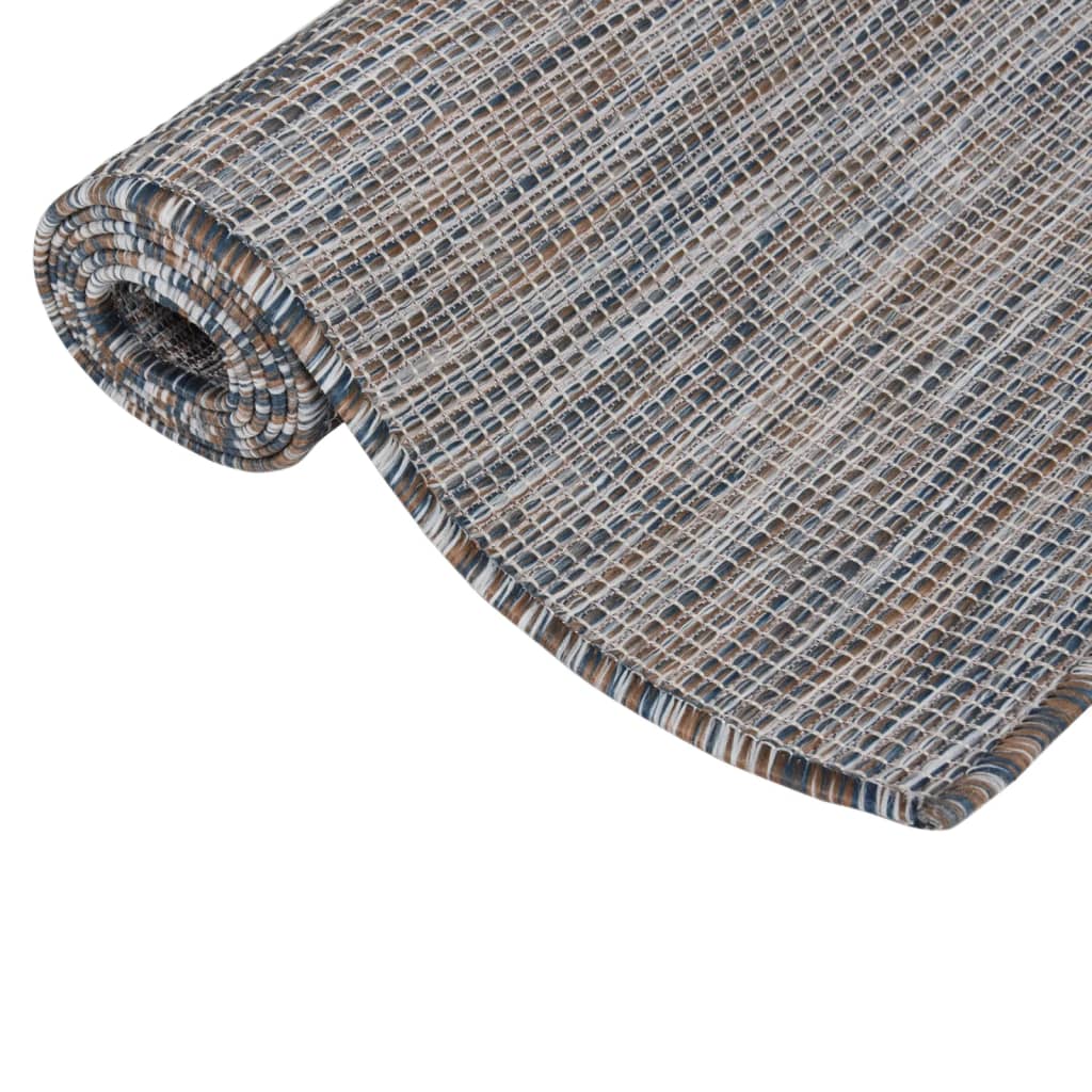 vidaXL Covor de exterior, maro şi albastru, 200x280 cm, țesătură plată vidaXL Covor de exterior, maro şi albastru, 200x280 cm, țesătură plată