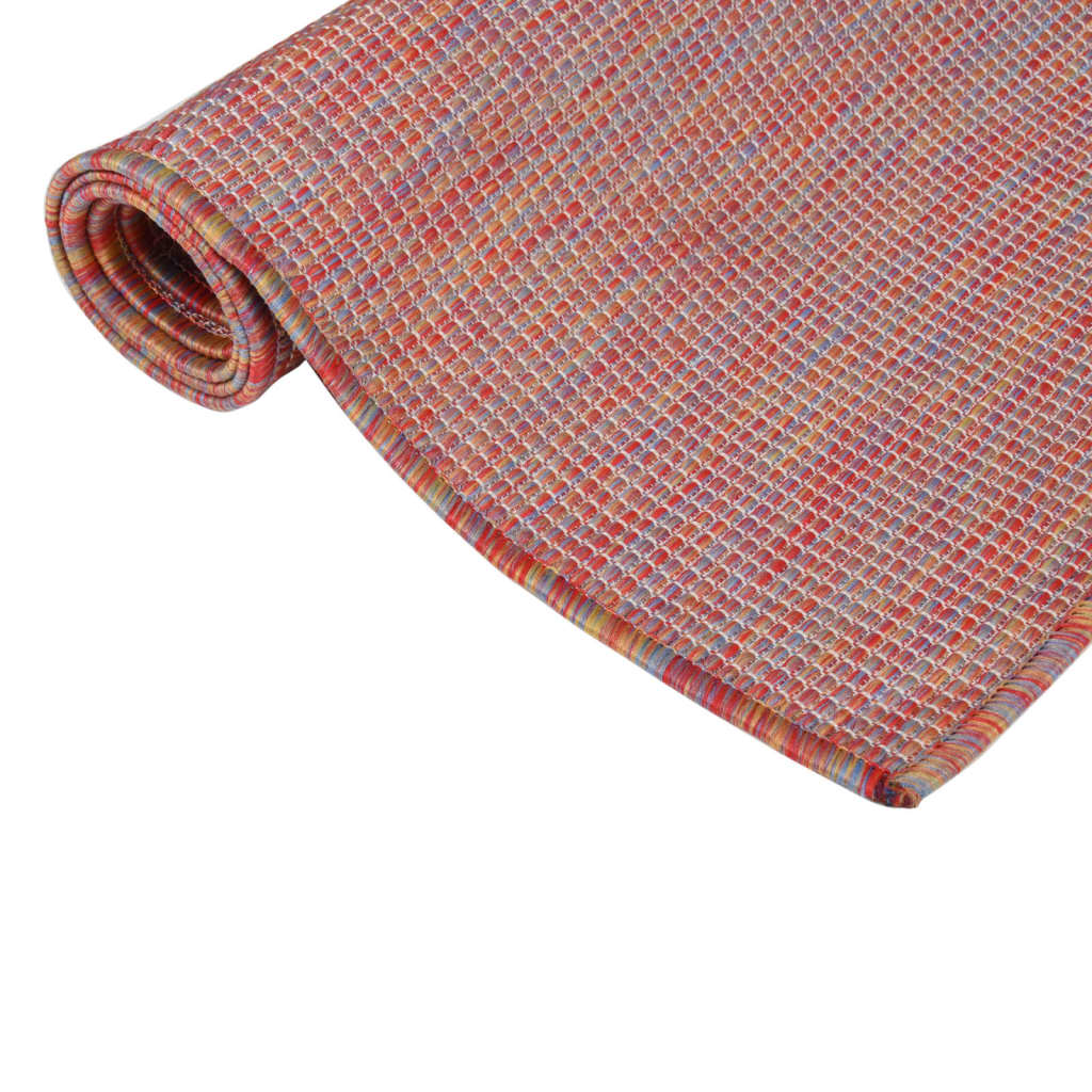 vidaXL Covor de exterior, roșu, 120x170 cm, țesătură plată vidaXL Covor de exterior, roșu, 120x170 cm, țesătură plată