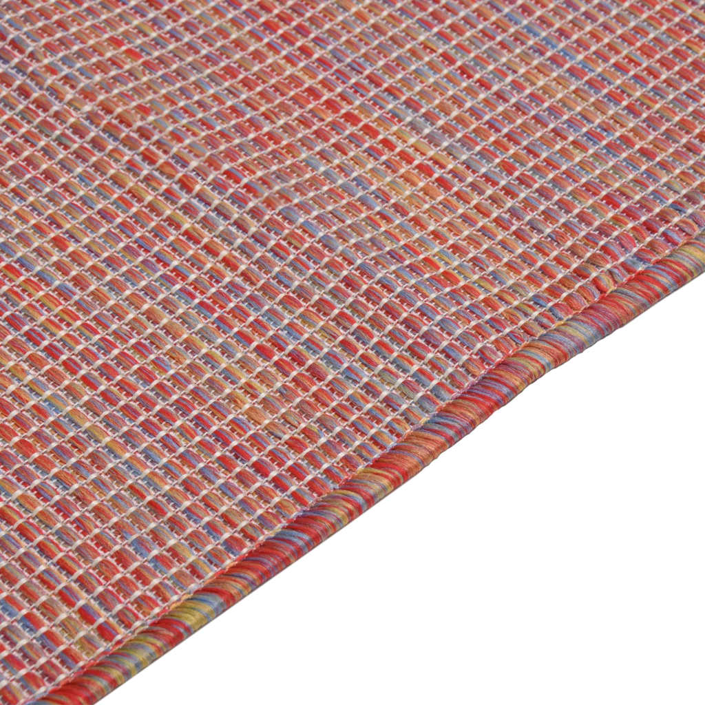 vidaXL Covor de exterior, roșu, 120x170 cm, țesătură plată vidaXL Covor de exterior, roșu, 120x170 cm, țesătură plată