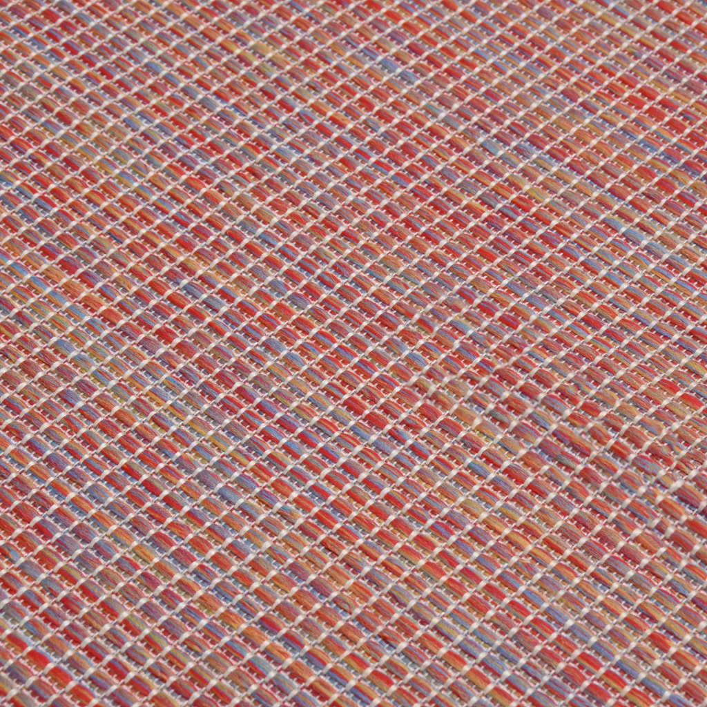 vidaXL Covor de exterior, roșu, 120x170 cm, țesătură plată vidaXL Covor de exterior, roșu, 120x170 cm, țesătură plată