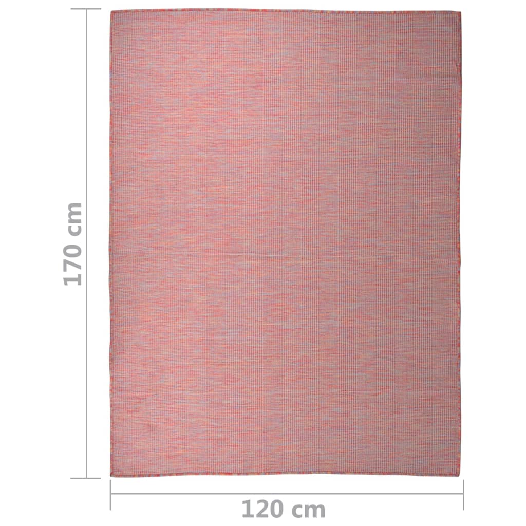 vidaXL Covor de exterior, roșu, 120x170 cm, țesătură plată vidaXL Covor de exterior, roșu, 120x170 cm, țesătură plată