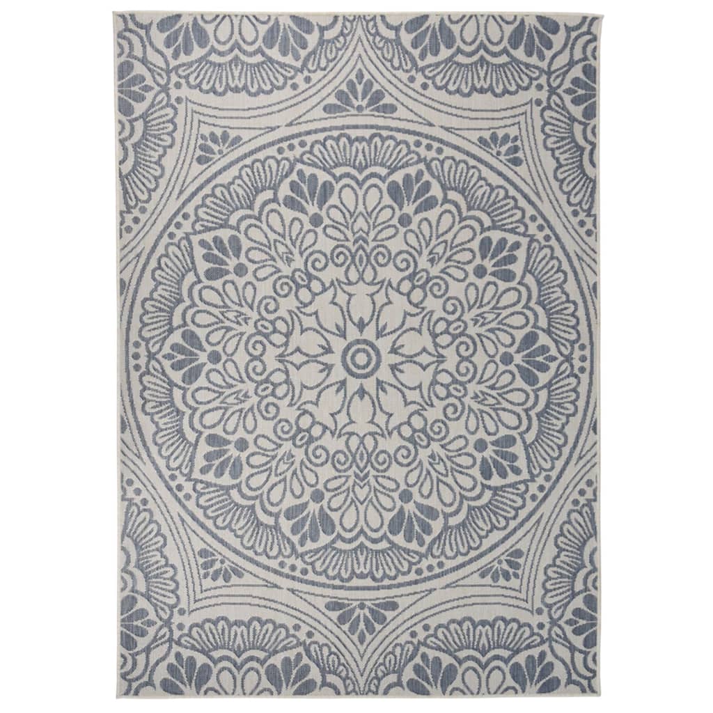 vidaXL Covor de exterior, model albastru, 140x200 cm, țesătură plată vidaXL Covor de exterior, model albastru, 140x200 cm, țesătură plată