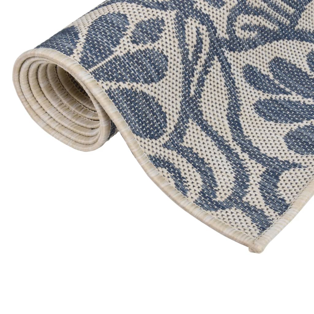 vidaXL Covor de exterior, model albastru, 160x230 cm, țesătură plată vidaXL Covor de exterior, model albastru, 160x230 cm, țesătură plată
