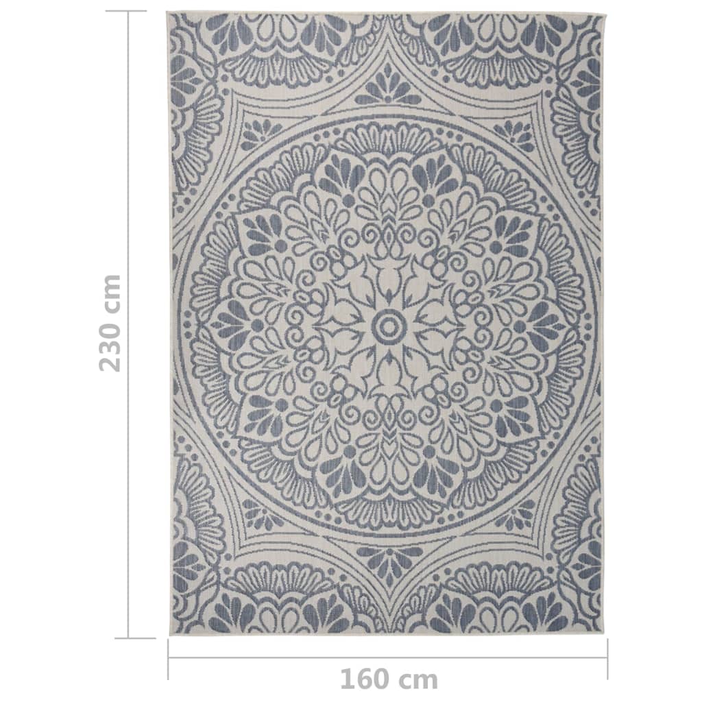 vidaXL Covor de exterior, model albastru, 160x230 cm, țesătură plată vidaXL Covor de exterior, model albastru, 160x230 cm, țesătură plată