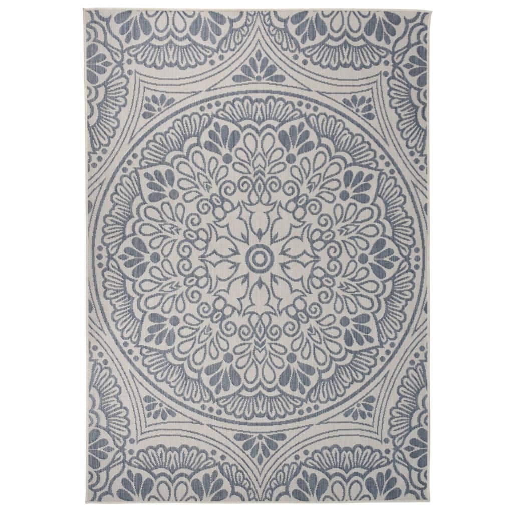 vidaXL Covor de exterior, model albastru, 160x230 cm, țesătură plată vidaXL Covor de exterior, model albastru, 160x230 cm, țesătură plată