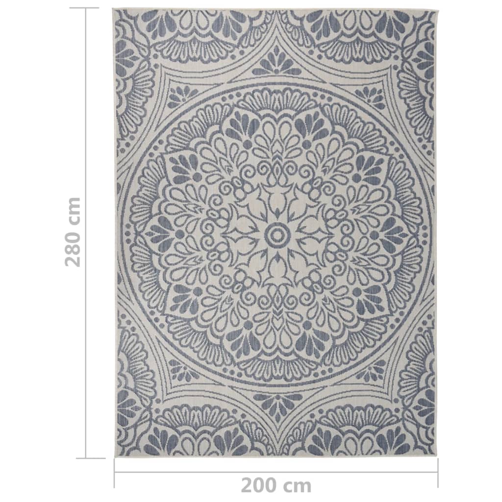 vidaXL Covor de exterior, model albastru, 200x280 cm, țesătură plată vidaXL Covor de exterior, model albastru, 200x280 cm, țesătură plată