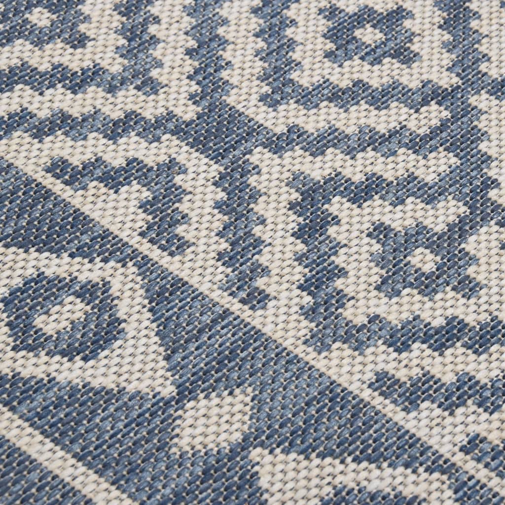 vidaXL Covor de exterior, dungi albastre, 80x250 cm, țesătură plată vidaXL Covor de exterior, dungi albastre, 80x250 cm, țesătură plată