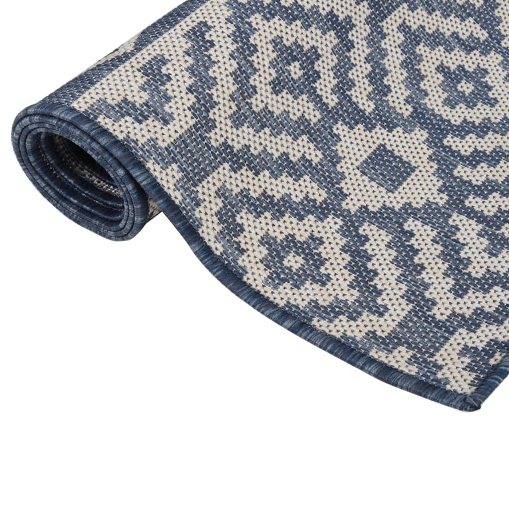 vidaXL Covor de exterior, dungi albastre, 120x170 cm, țesătură plată vidaXL Covor de exterior, dungi albastre, 120x170 cm, țesătură plată