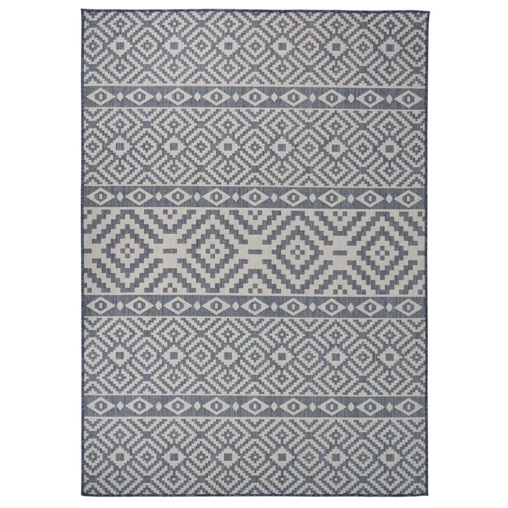 vidaXL Covor de exterior, dungi albastre, 120x170 cm, țesătură plată vidaXL Covor de exterior, dungi albastre, 120x170 cm, țesătură plată