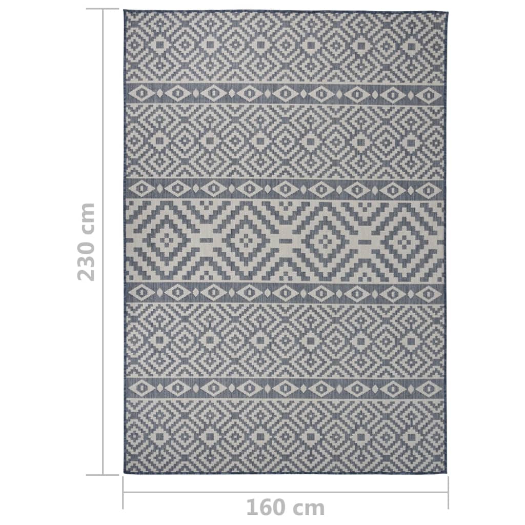 vidaXL Covor de exterior, dungi albastre, 160x230 cm, țesătură plată vidaXL Covor de exterior, dungi albastre, 160x230 cm, țesătură plată
