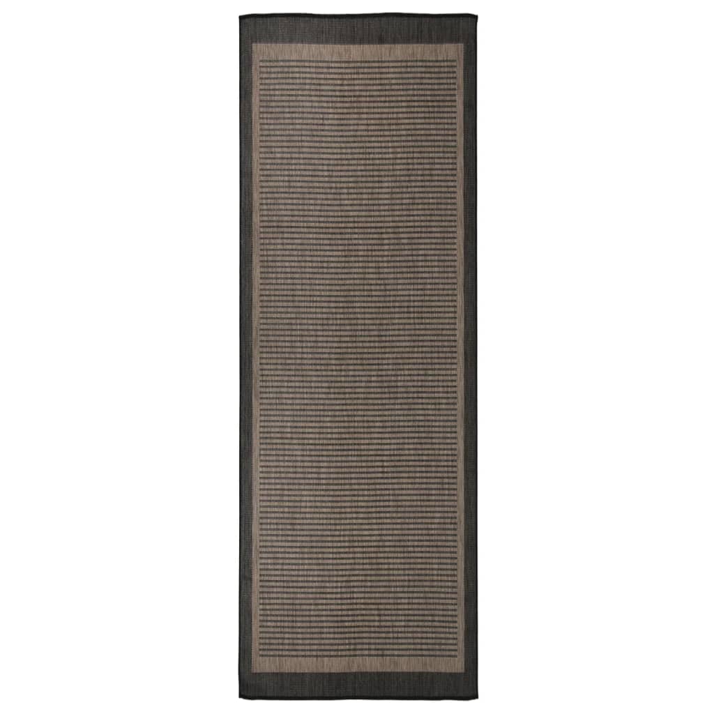 vidaXL Covor de exterior, maro închis, 80x250 cm, țesătură plată vidaXL Covor de exterior, maro închis, 80x250 cm, țesătură plată