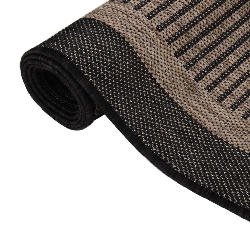 vidaXL Covor de exterior, maro închis, 100x200 cm, țesătură plată vidaXL Covor de exterior, maro închis, 100x200 cm, țesătură plată