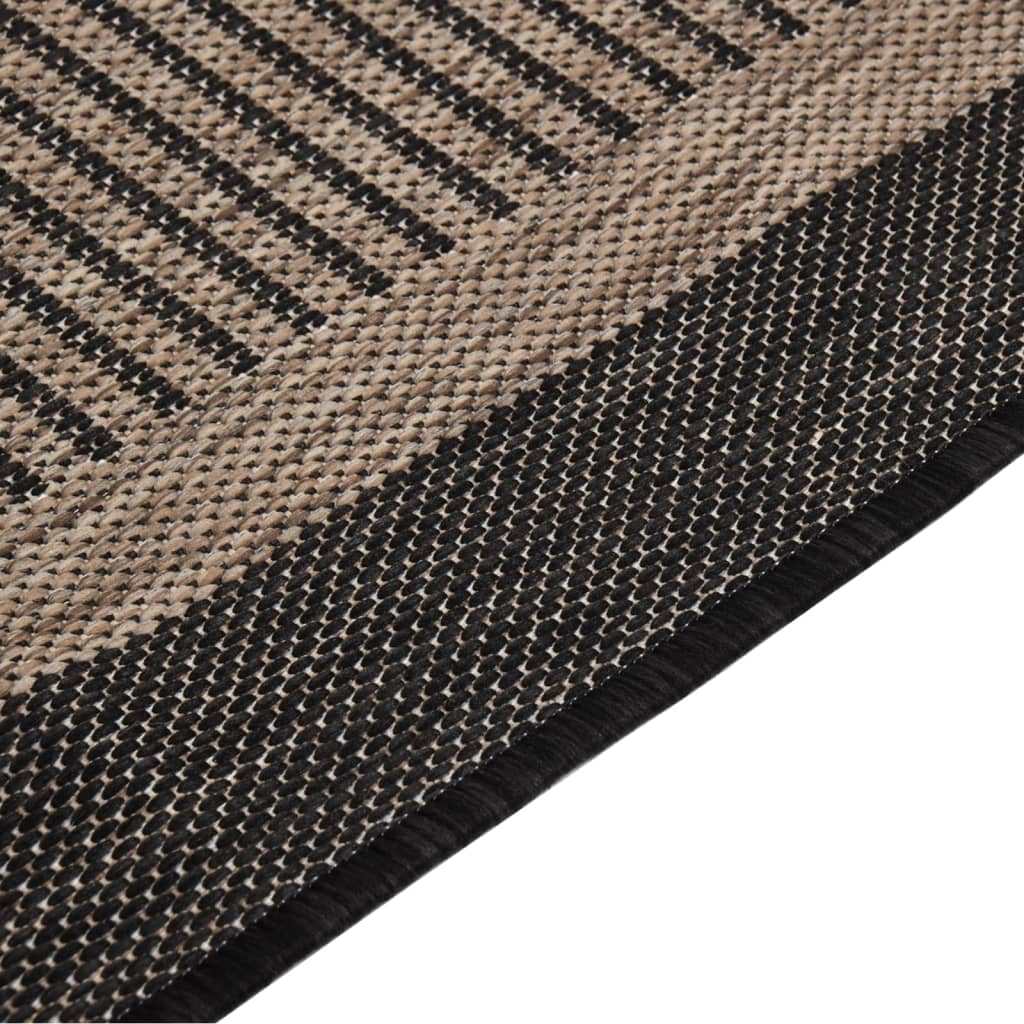 vidaXL Covor de exterior, maro închis, 100x200 cm, țesătură plată vidaXL Covor de exterior, maro închis, 100x200 cm, țesătură plată