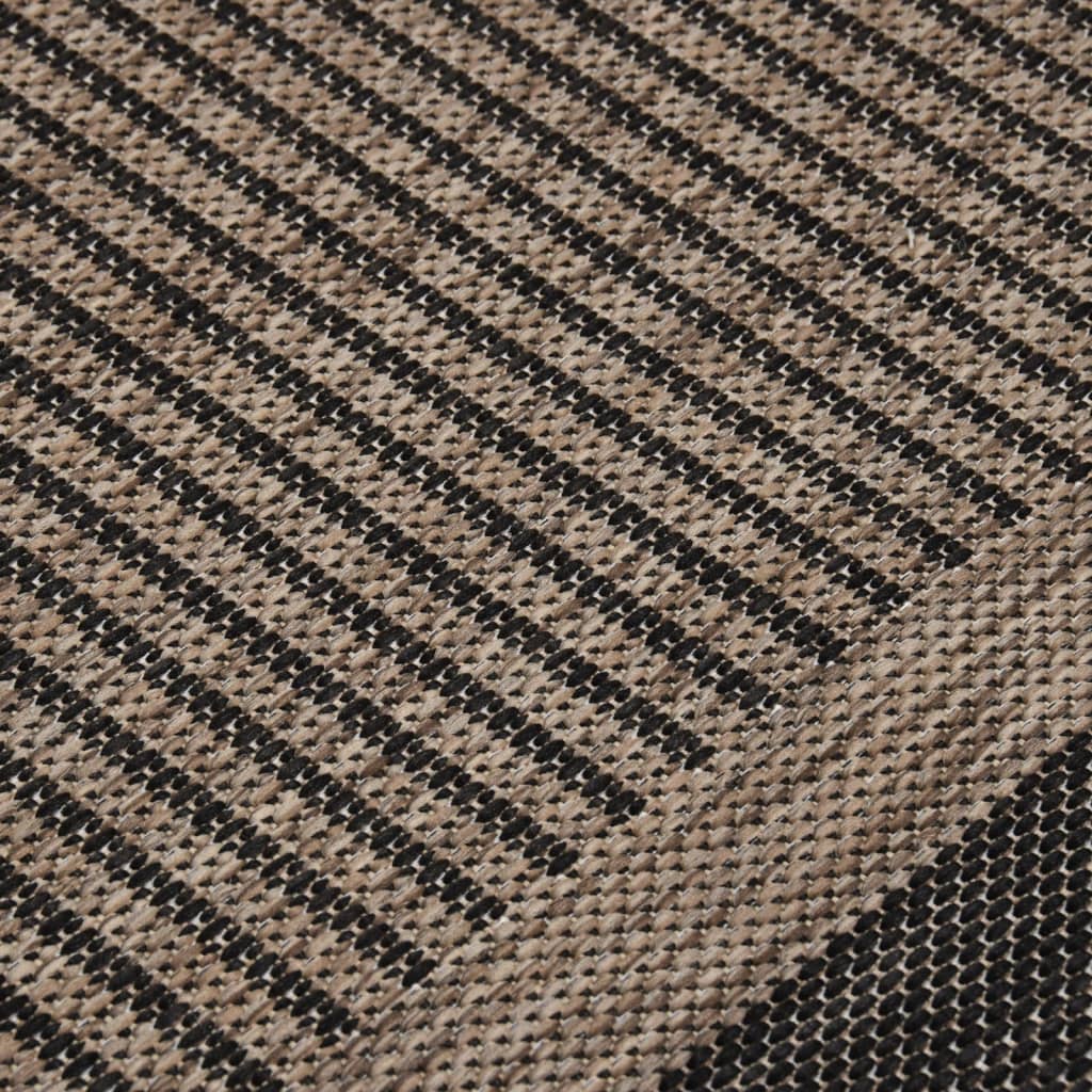 vidaXL Covor de exterior, maro închis, 100x200 cm, țesătură plată vidaXL Covor de exterior, maro închis, 100x200 cm, țesătură plată