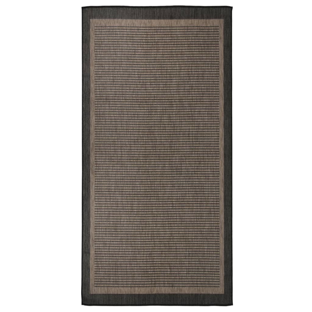 vidaXL Covor de exterior, maro închis, 100x200 cm, țesătură plată vidaXL Covor de exterior, maro închis, 100x200 cm, țesătură plată