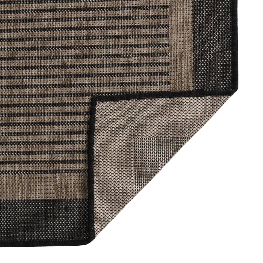 vidaXL Covor de exterior, maro închis, 140x200 cm, țesătură plată vidaXL Covor de exterior, maro închis, 140x200 cm, țesătură plată