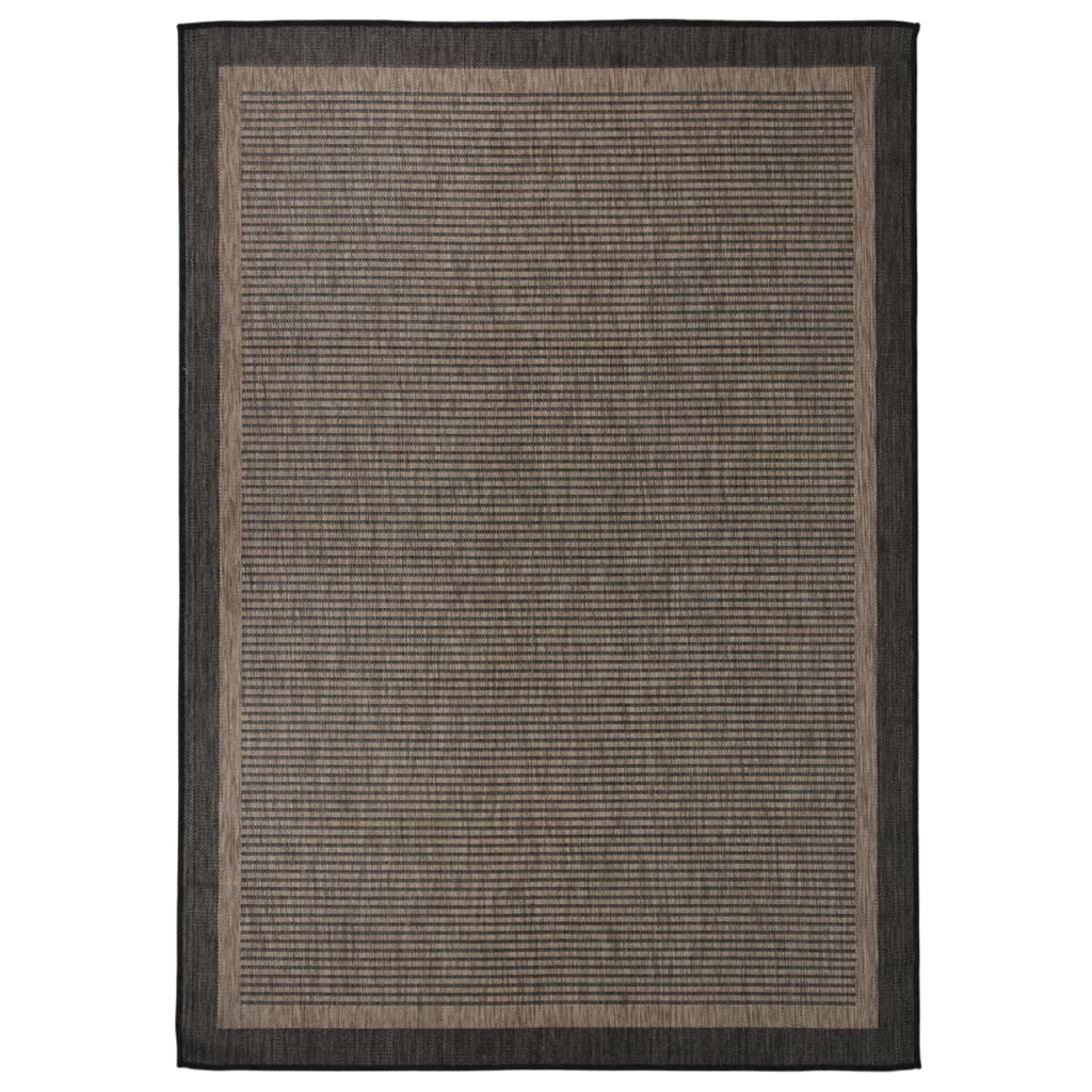 vidaXL Covor de exterior, maro închis, 140x200 cm, țesătură plată vidaXL Covor de exterior, maro închis, 140x200 cm, țesătură plată
