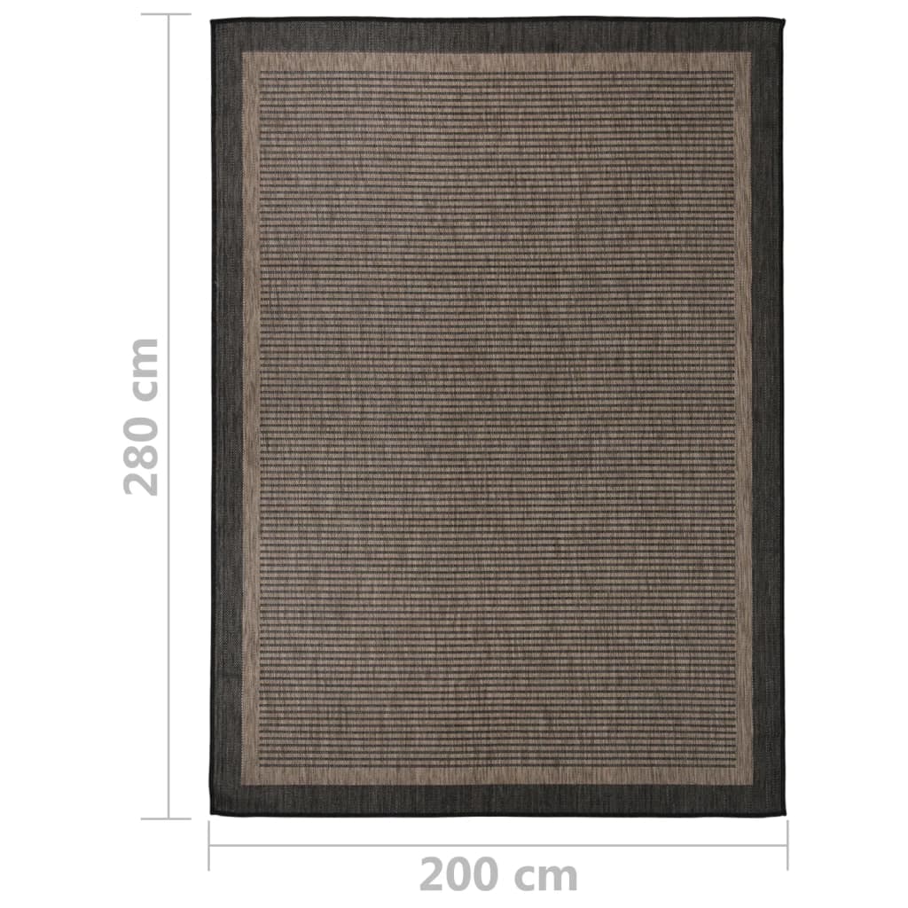vidaXL Covor de exterior, maro închis, 200x280 cm, țesătură plată