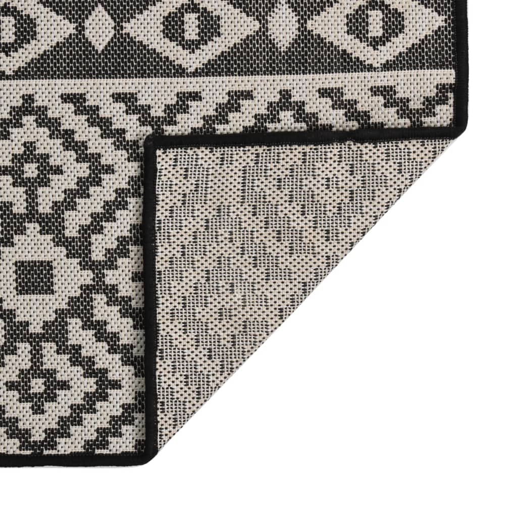 vidaXL Covor de exterior, dungi negre, 200x280 cm, țesătură plată vidaXL Covor de exterior, dungi negre, 200x280 cm, țesătură plată