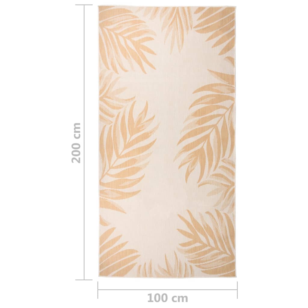 vidaXL Covor de exterior, model frunze, 100x200 cm, țesătură plată