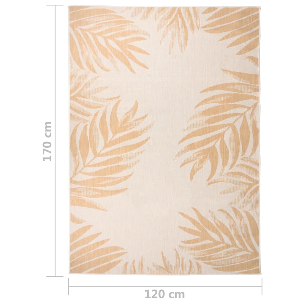 vidaXL Covor de exterior, model frunze, 120x170 cm, țesătură plată vidaXL Covor de exterior, model frunze, 120x170 cm, țesătură plată
