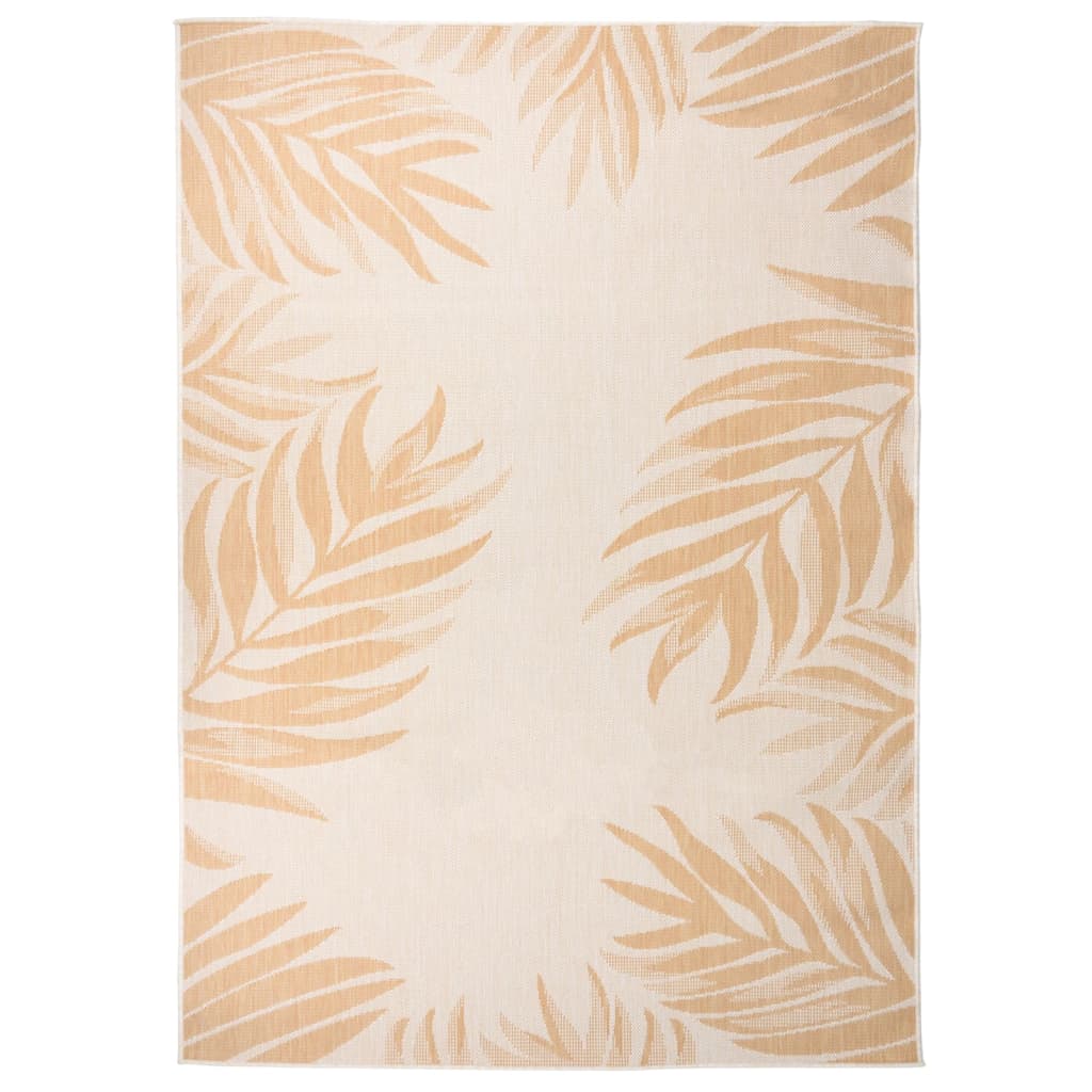 vidaXL Covor de exterior, model frunze, 140x200 cm, țesătură plată vidaXL Covor de exterior, model frunze, 140x200 cm, țesătură plată