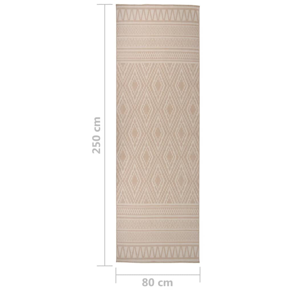vidaXL Covor de exterior, dungi maro, 80x250 cm, țesătură plată vidaXL Covor de exterior, dungi maro, 80x250 cm, țesătură plată